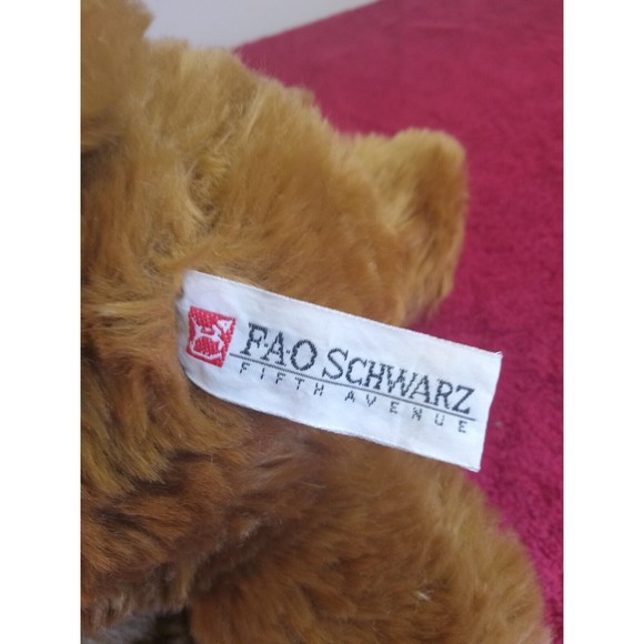 Vintage FAO SCHWARZ FIFTH AVENUE Plush Teddy Bear 9” Plush, super soft - Picture 4 of 5